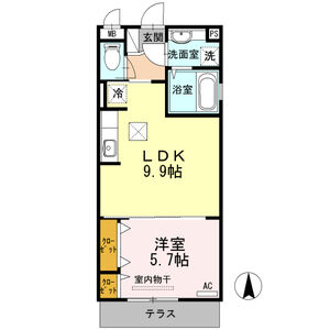 1LDK 間取り図