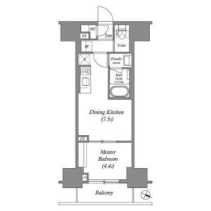 1DK 間取り図