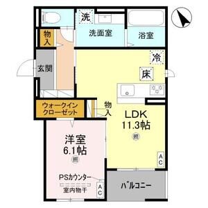 1LDK 間取り図