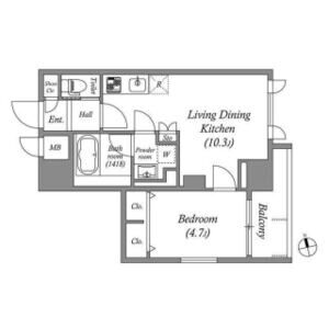 1LDK 間取り図