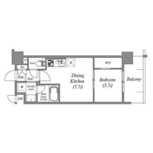 1DK 間取り図