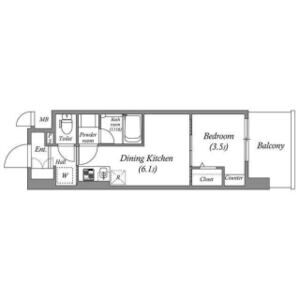1DK 間取り図