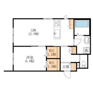 1LDK 間取り図