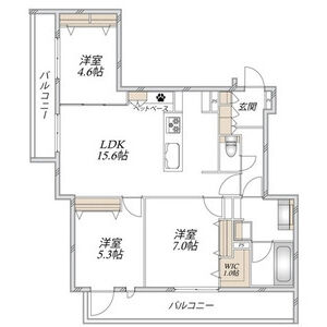 3LDK 間取り図