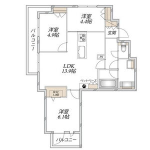 3LDK 間取り図