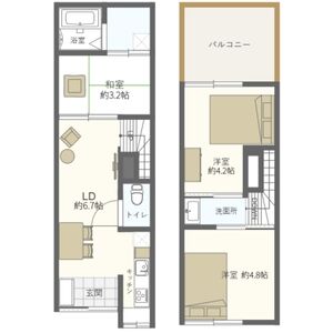 2LDK 間取り図