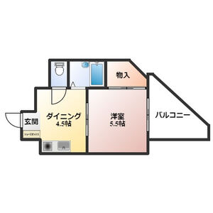 1DK 間取り図