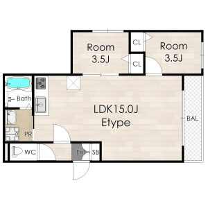 2LDK 間取り図