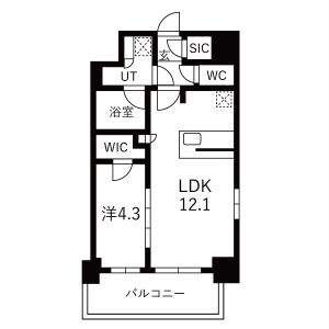 1LDK 間取り図
