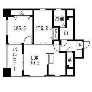 2LDK 間取り図