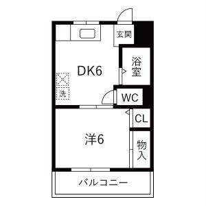 1DK 間取り図