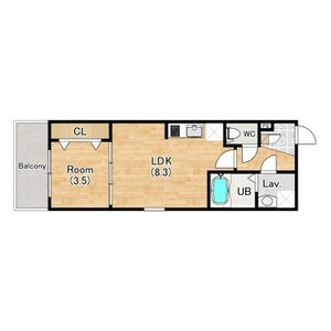 1LDK 間取り図