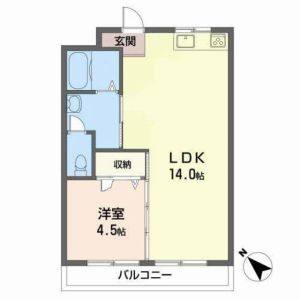 1LDK 間取り図