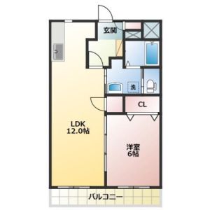 1LDK 間取り図