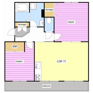 2LDK 間取り図