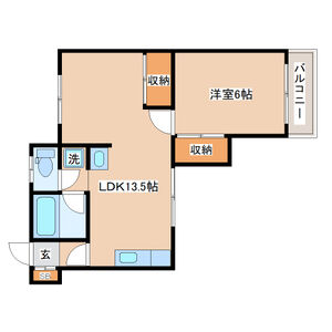 1LDK 間取り図