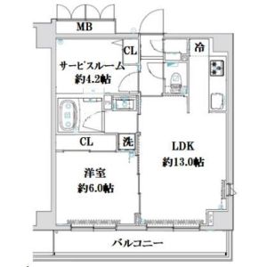 1LDK 間取り図