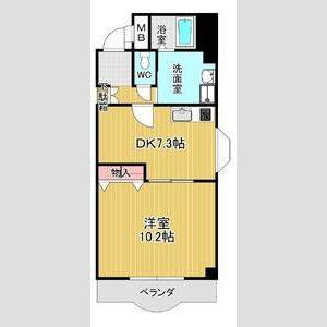 1DK 間取り図