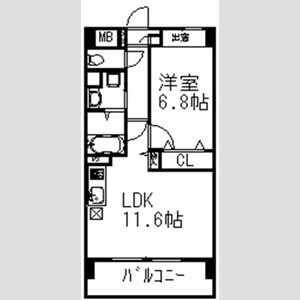 1LDK 間取り図