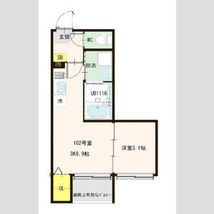 1DK 間取り図