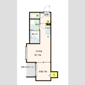 1DK 間取り図