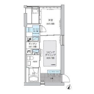 1LDK 間取り図