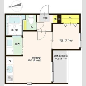 1LDK 間取り図