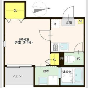 1K 間取り図
