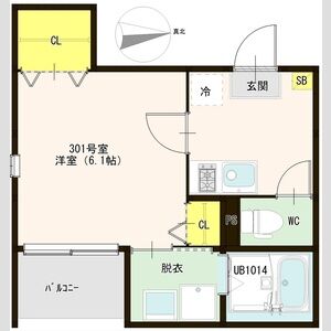 1K 間取り図