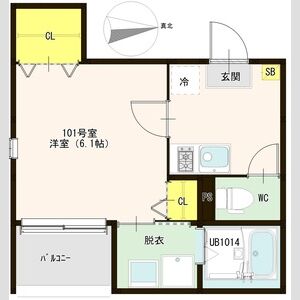 1K 間取り図