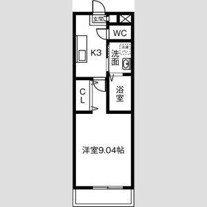 1K 間取り図