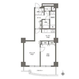 1LDK 間取り図