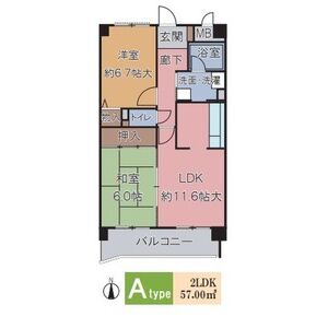 2LDK 間取り図