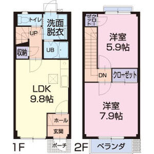 2LDK 間取り図