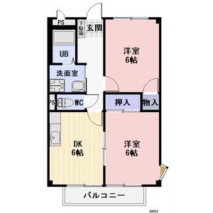 2DK 間取り図
