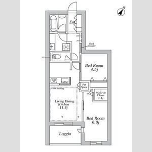 2LDK 間取り図
