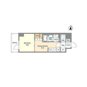 1DK 間取り図
