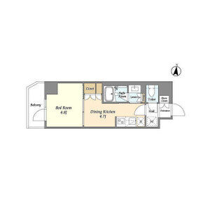1DK 間取り図