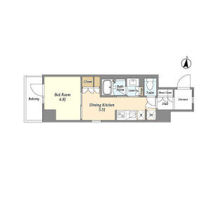 1DK 間取り図