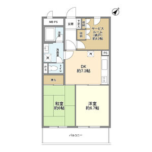 2DK 間取り図