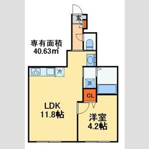 1LDK 間取り図