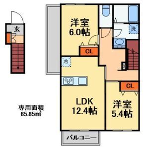 2LDK 間取り図