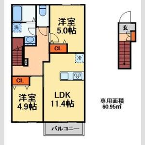 2LDK 間取り図