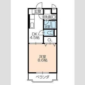 1DK 間取り図