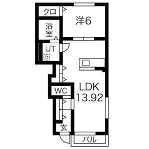 1LDK 間取り図