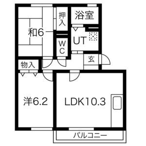 2LDK 間取り図