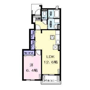1LDK 間取り図