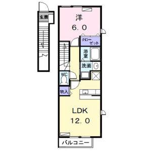 1LDK 間取り図