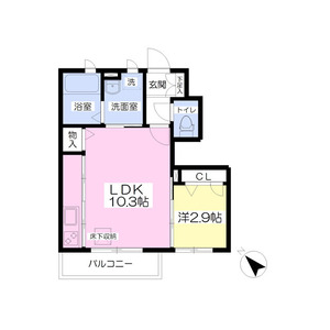 1LDK 間取り図