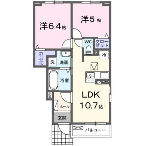 2LDK 間取り図